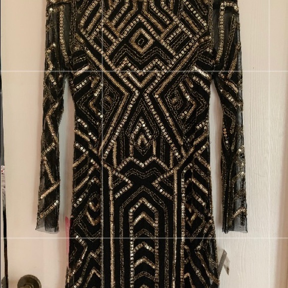 Black /gold Gianni Bini dress - Picture 3 of 7